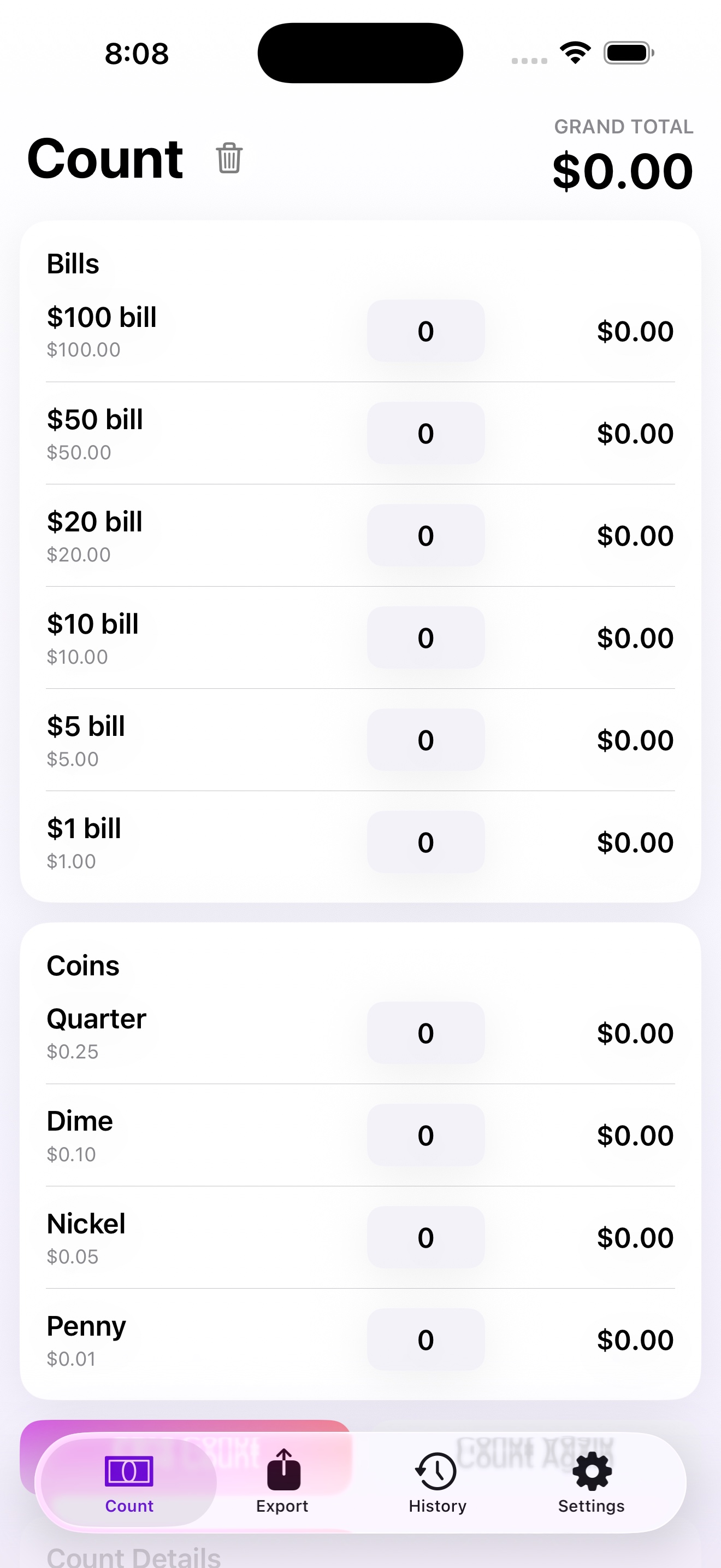 Count Cashcula screenshot