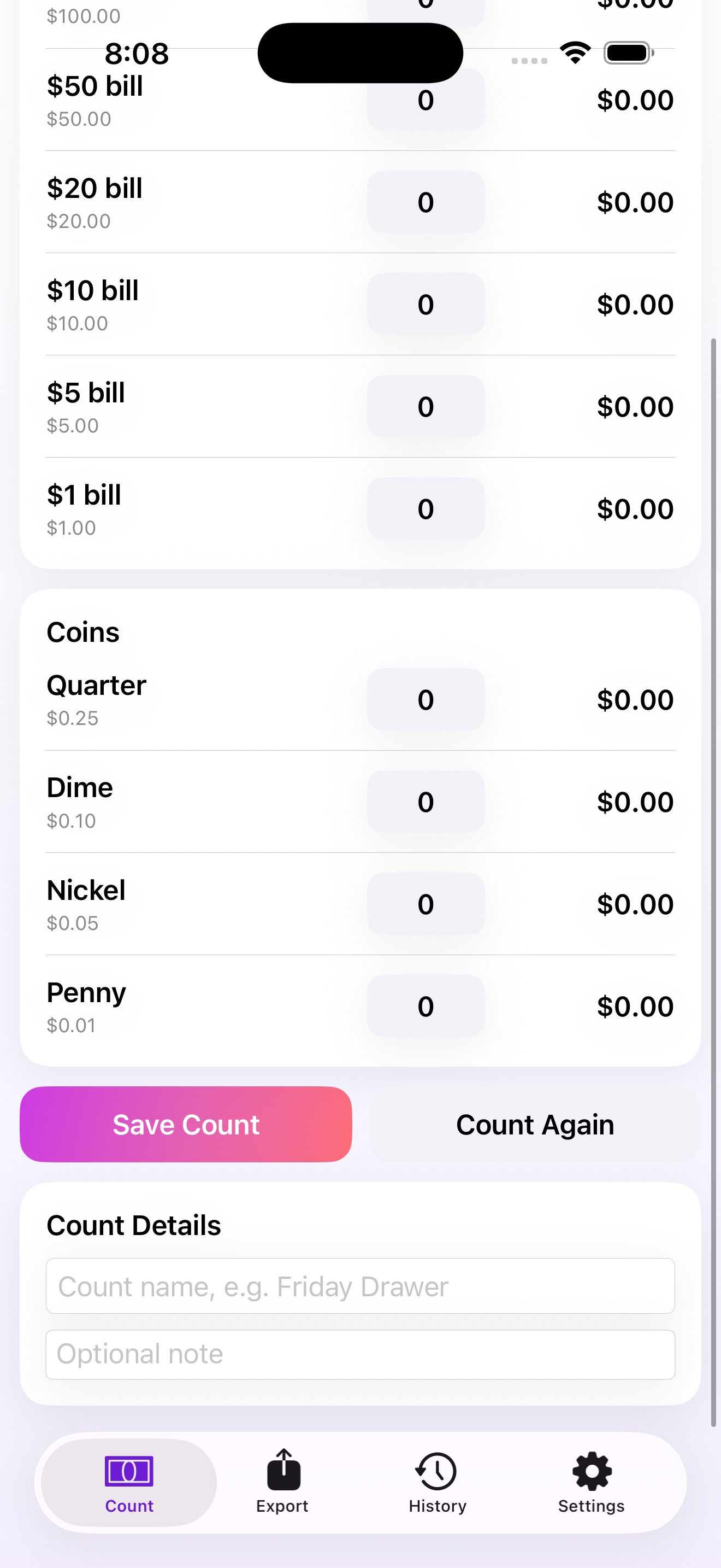 Count Cashcula screenshot