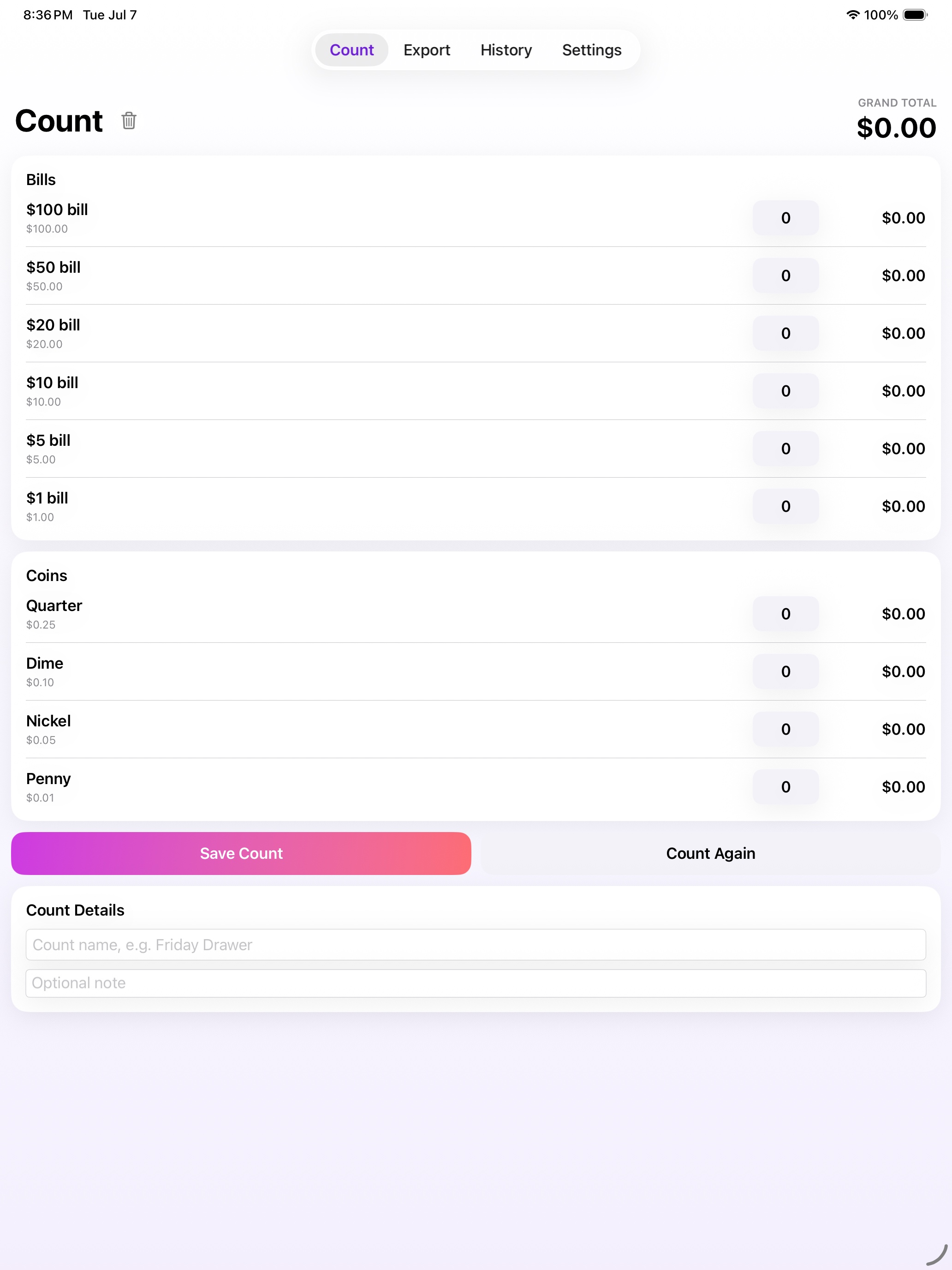Count Cashcula screenshot