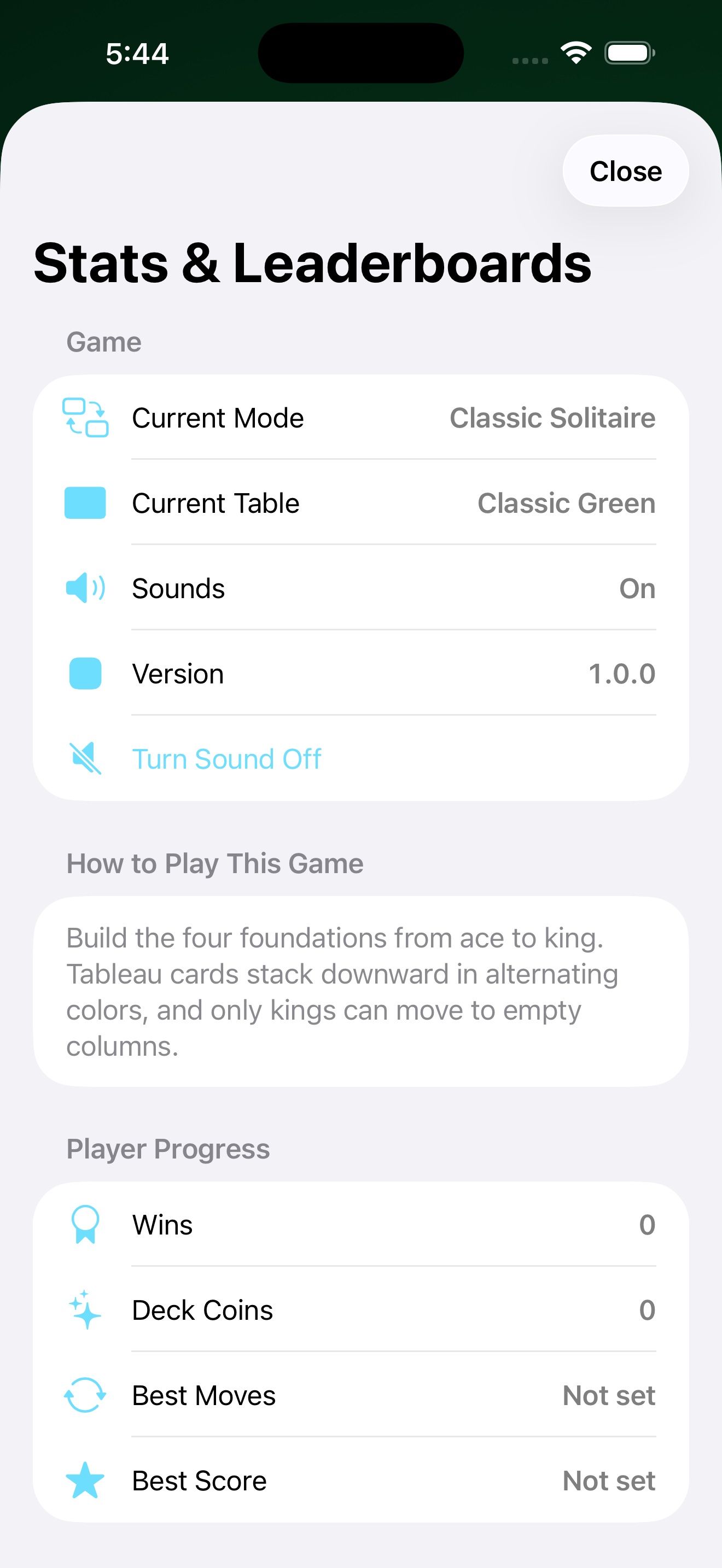 Cut Deck Solitaire | Classic Card Games for iPhone, iPad, and Mac screenshot