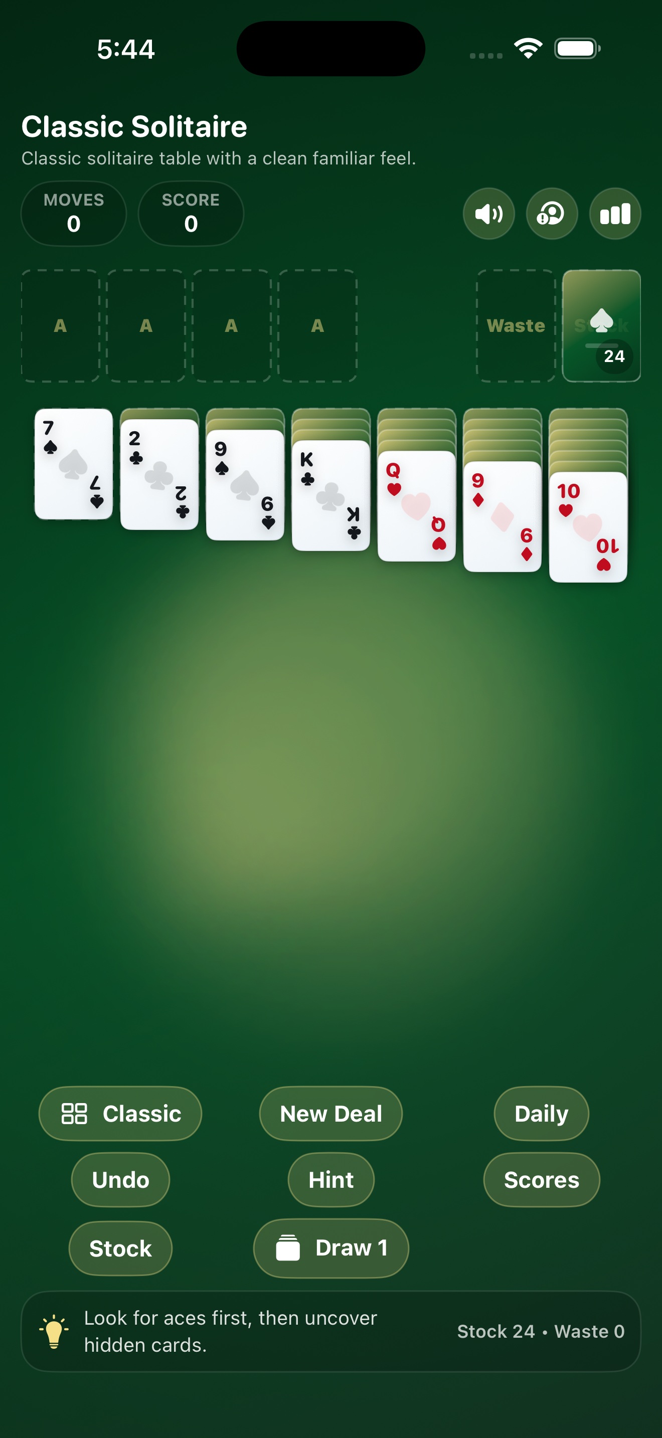 Cut Deck Solitaire | Classic Card Games for iPhone, iPad, and Mac screenshot
