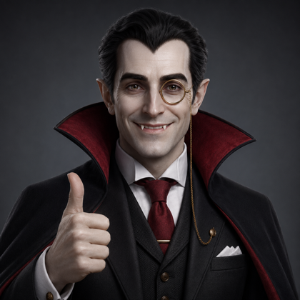 Count Cashcula vampire banker mascot